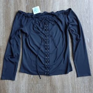 Cold Shoulder Black Top